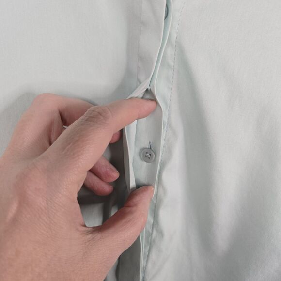 Lafayette 148 Mint Green Button Front Large Minimalist - Picture 3 of 7